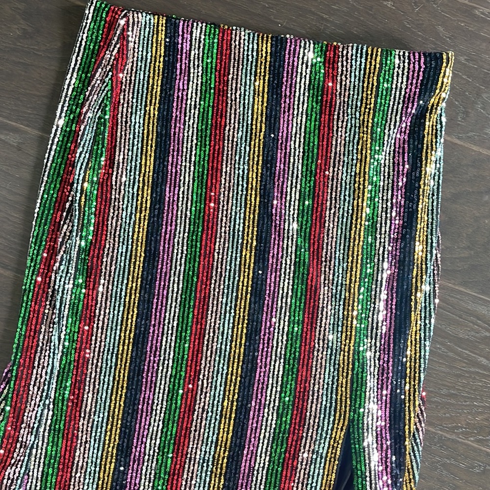 INC International Concepts Multicolor Sequin Striped Pencil Skirt - Picture 2 of 5